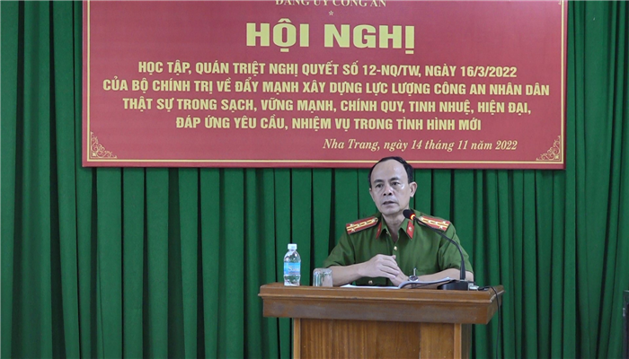  Công an thành phố Nha Trang tổ chức Hội nghị quán triệt thực hiện Nghị quyết số 12-NQ/TW, ngày 16/3/2022 của Bộ Chính trị